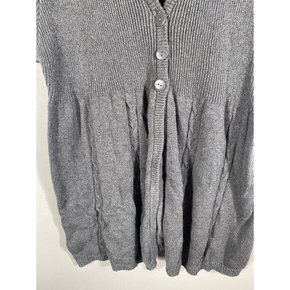 Faded Glory Y2K Cardigan Sweater 4X Babydoll Gray Knit Whimsigoth Fairy Grunge - Picture 2 of 12